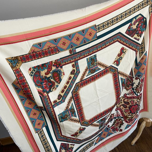 Vintage Oversized Cross Western Scarf VTG Scarf - Picture 9 of 9